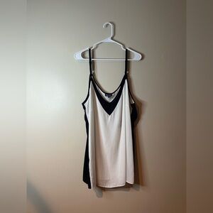 City Chic White & Black V-Neck Dress Tank Top NWOT